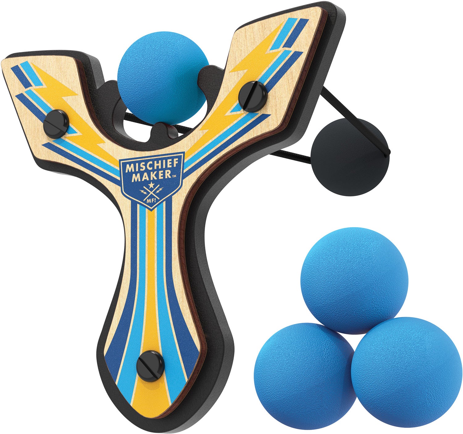 SLINGSHOT W/ 4 BALLS & BAG MISCHIEF MAKER