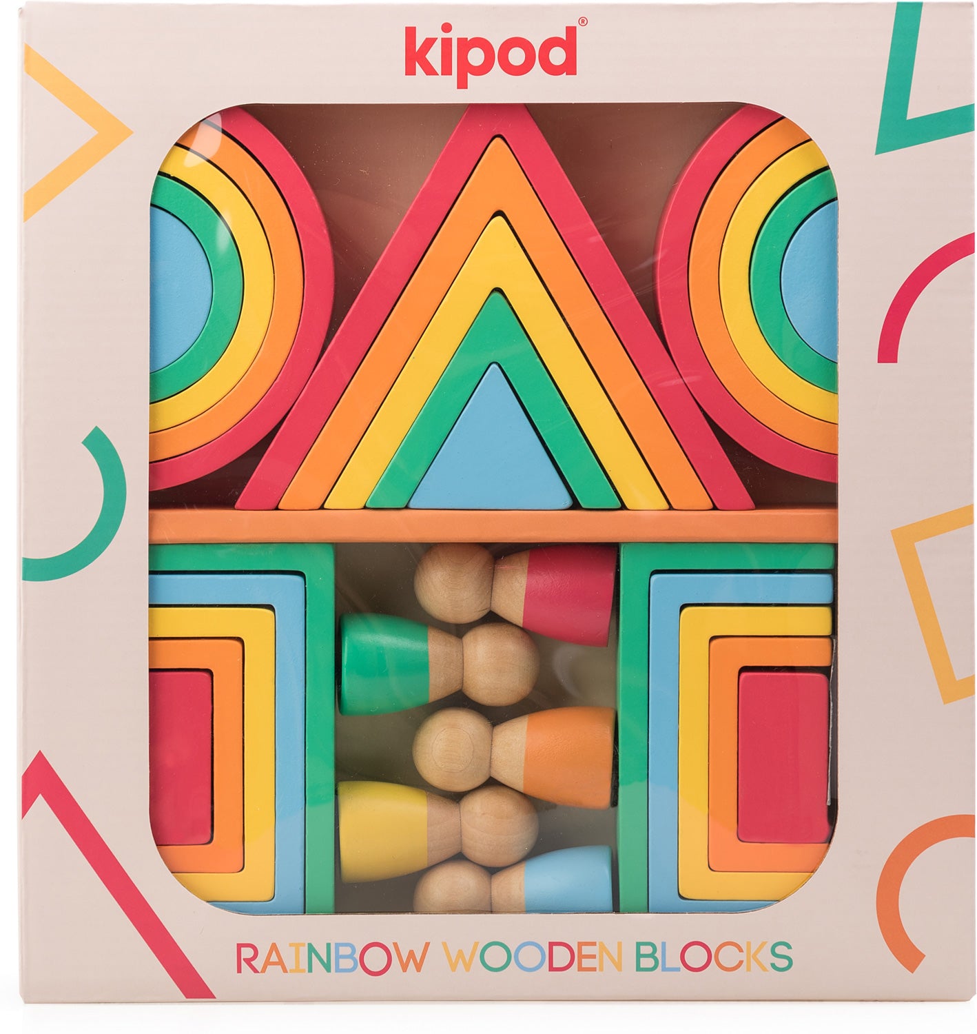 BLOCKS WOODEN RAINBOW W/PEOPLE