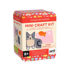 Mini craft kit packaging with colorful design and text on a white background