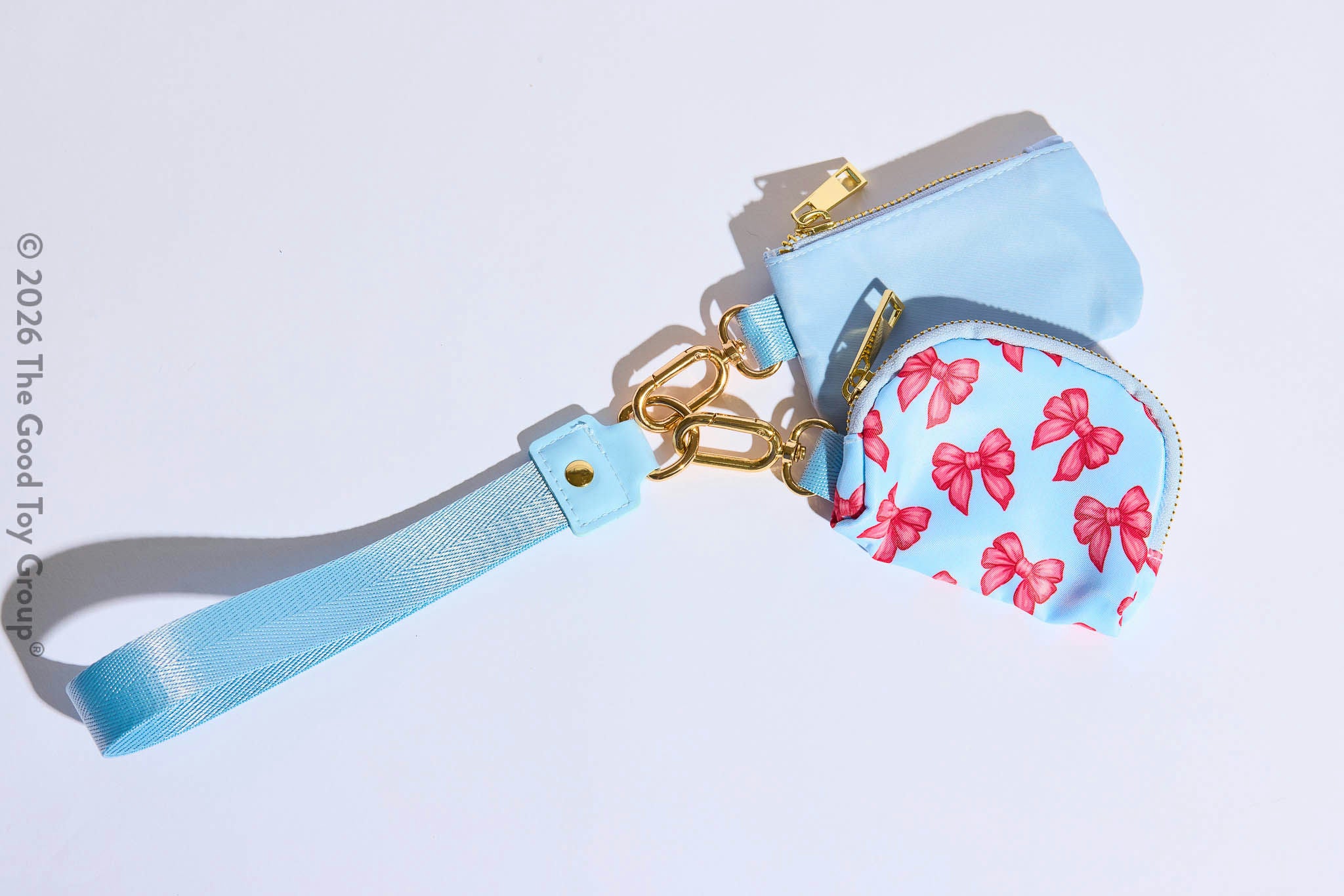 WRISTLET DUAL WALLET KEYCHAIN BLUE BOW KARMA