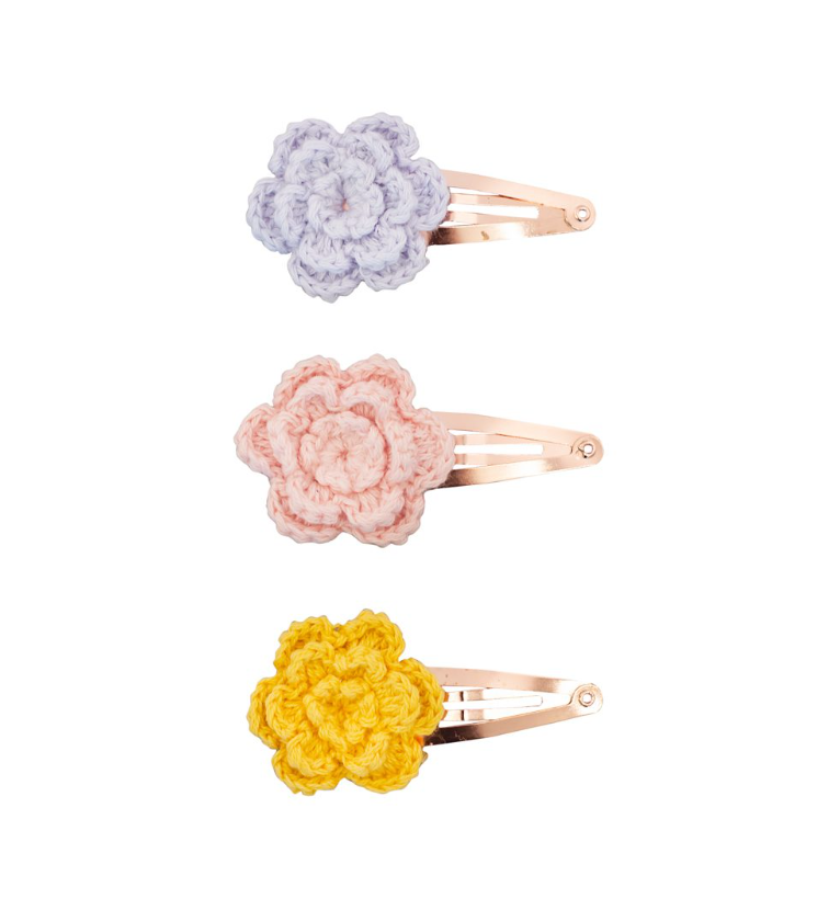 HAIR CLIPS CROCHET FLOWER 3-PK DUTCH