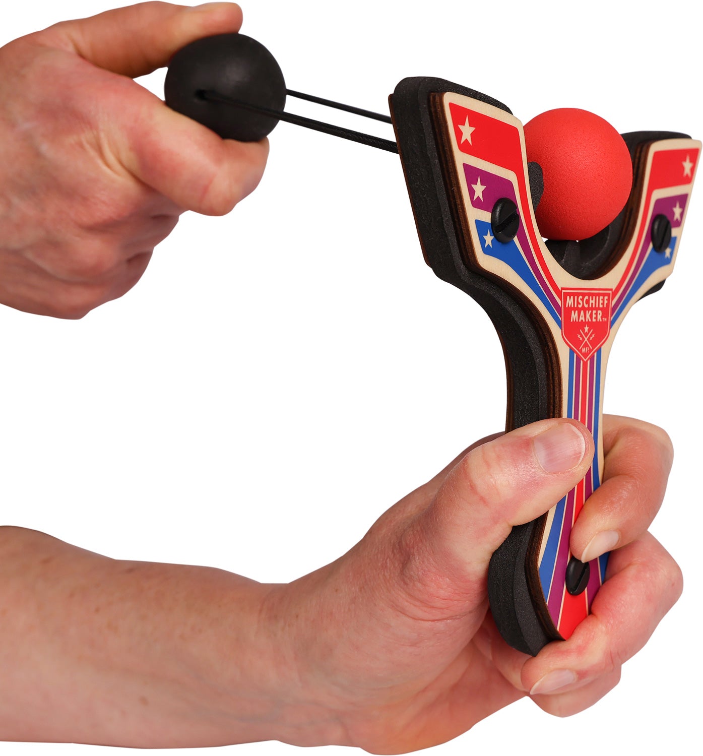 SLINGSHOT W/ 4 BALLS & BAG MISCHIEF MAKER