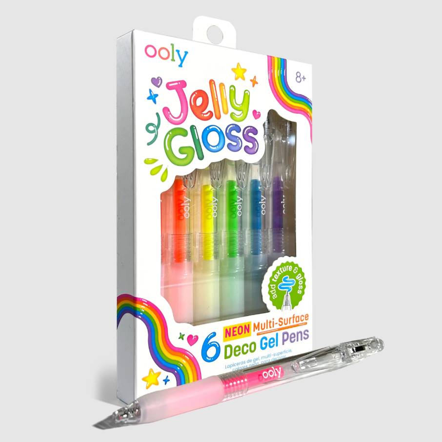 DECO GEL PENS JELLY GLOSS NEON 6 PK