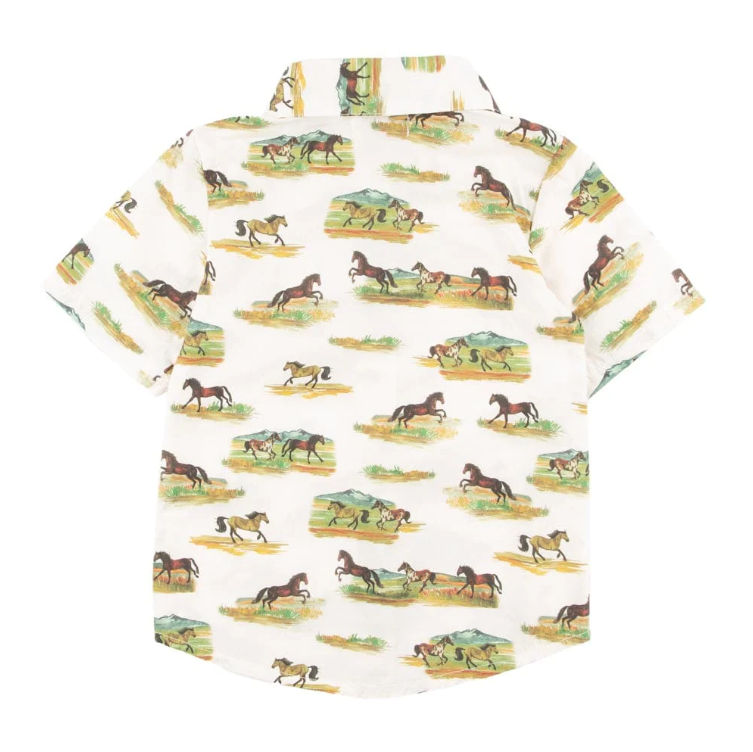 BUTTON UP WILD HORSES