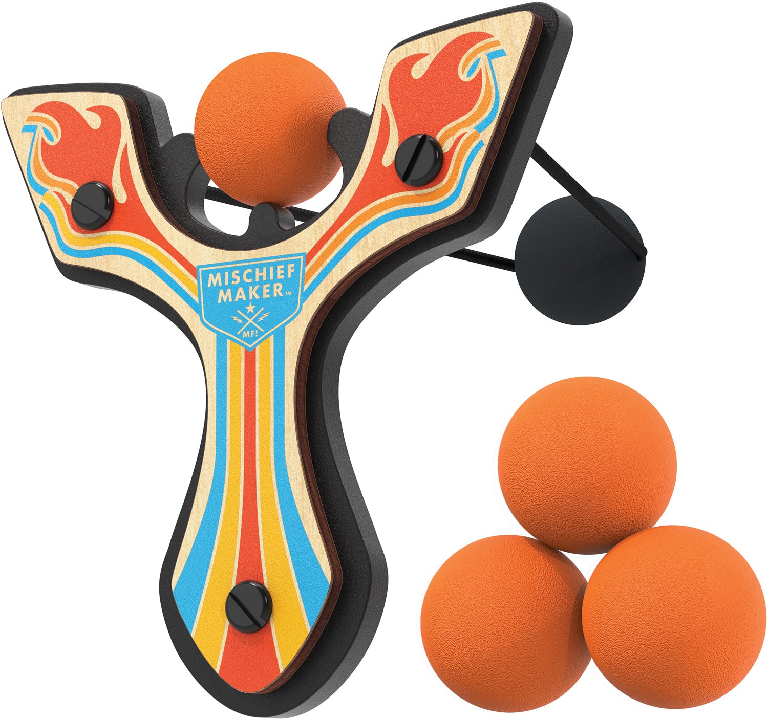 SLINGSHOT W/ 4 BALLS & BAG MISCHIEF MAKER