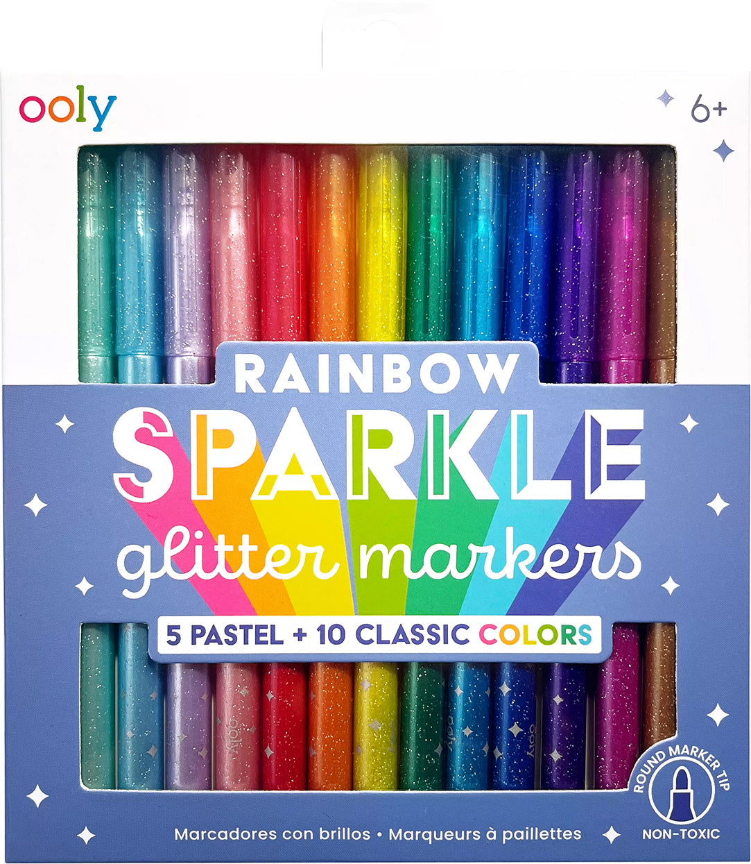 MARKERS GLITTER RAINBOW SPARKLE 15PK