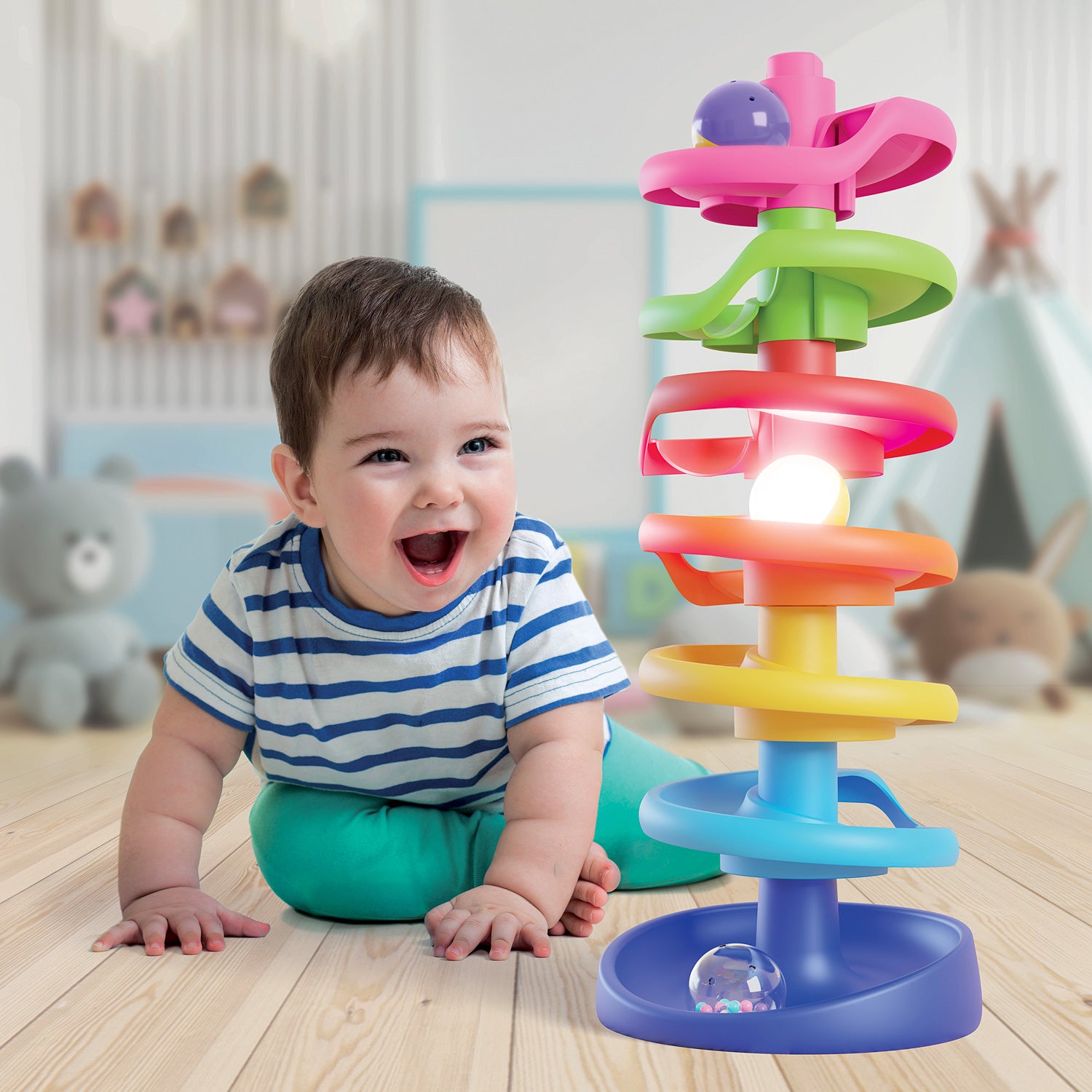 SPIRAL TOWER BRIGHTBALLS LIGHT UP