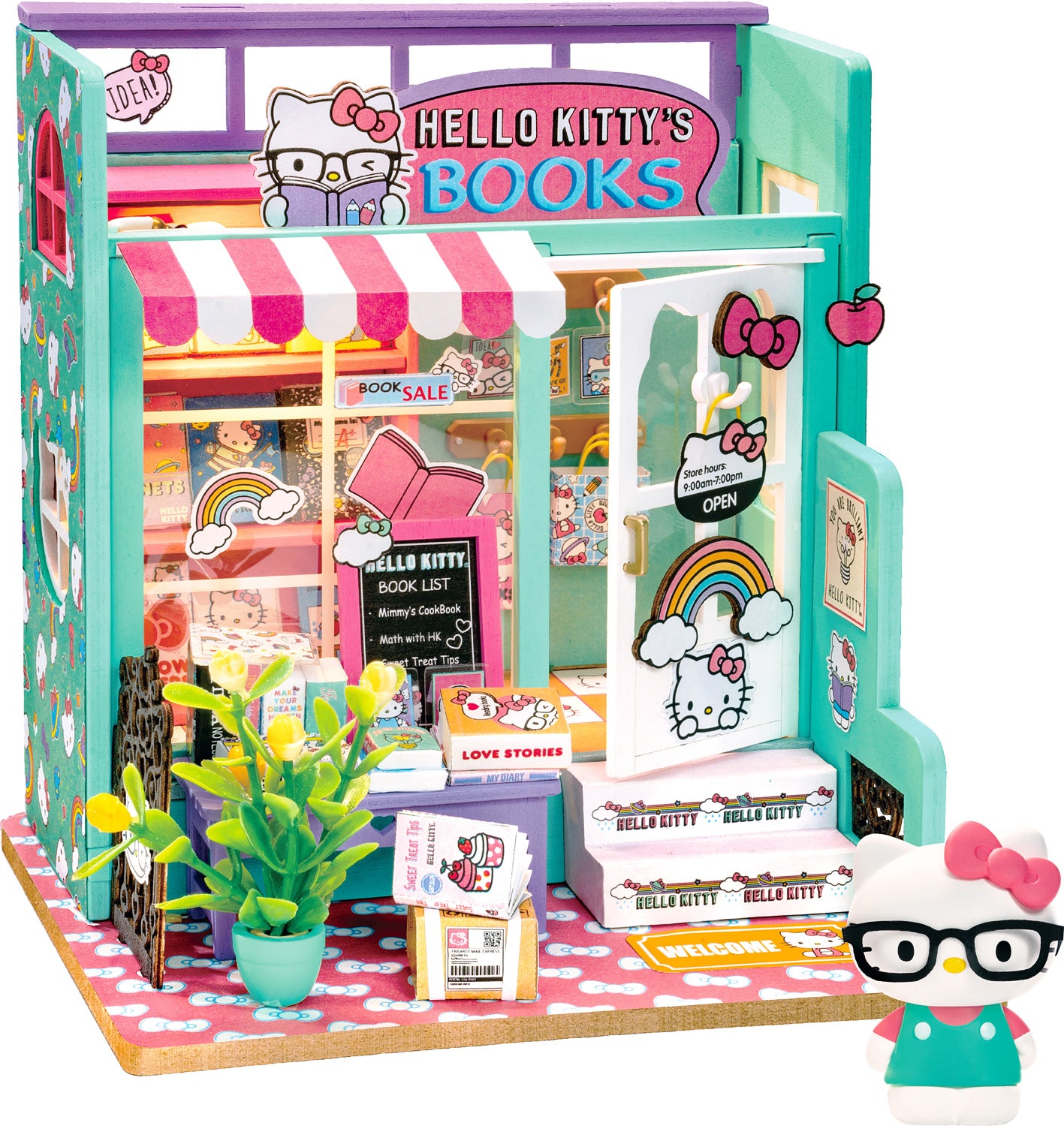 HELLO KITTY MINIATURE BOOKSTORE DIY BUILD