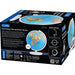 Globes on a world map with a box packaging