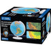 Thames & Kosmos Illuminated Geopolitical Globe educational kit in its retail packaging, featuring a black box with blue accents and a globe illustration on the front.