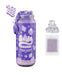 Purple canister labeled 'Soda Dough' with a decorative bow and small container of purple powder on a white background.