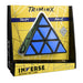 A triangular twisty puzzle toy in its retail packaging, featuring blue triangular pieces with black borders. The packaging is yellow and black with 'TRIMINX' and 'INVERSE' branding.