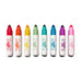 Seven Aqua Mark gel pens in assorted colors, arranged in a row on a plain white background.