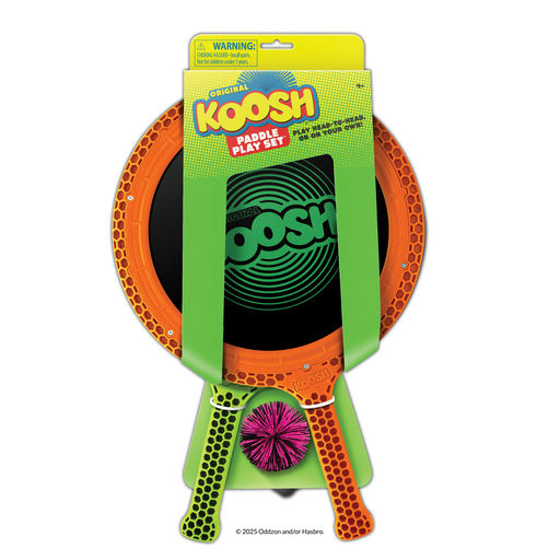 Koosh Paddle Play Set with packaging on a white background