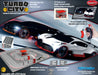 Toy slot car set with Bugatti model on a Turbo City packaging