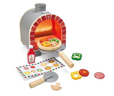 inside look at the pizza oven