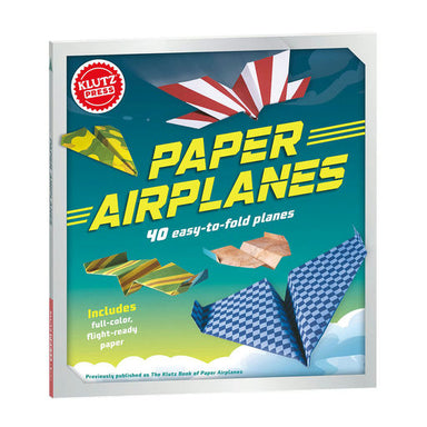 Book cover of 'Paper Airplanes' with colorful paper airplanes and Klutz logo.
