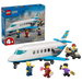 LEGO City airplane set with figures and packaging on a white background