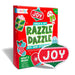 Ooly Jingle & Joy Razzle Dazzle DIY Gem Sticker kit packaging shown alongside a completed ornament-shaped gem sticker on a white background.