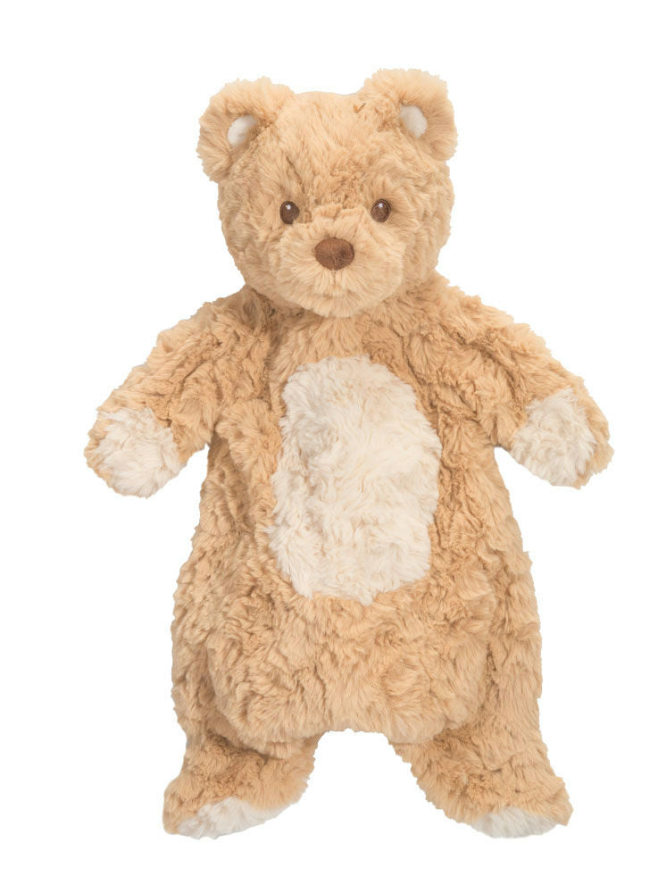 Plush teddy bear on a white background