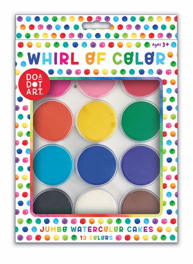 DOA Dot Art Jumbo Watercolor Cakes packaging with colorful polka dots