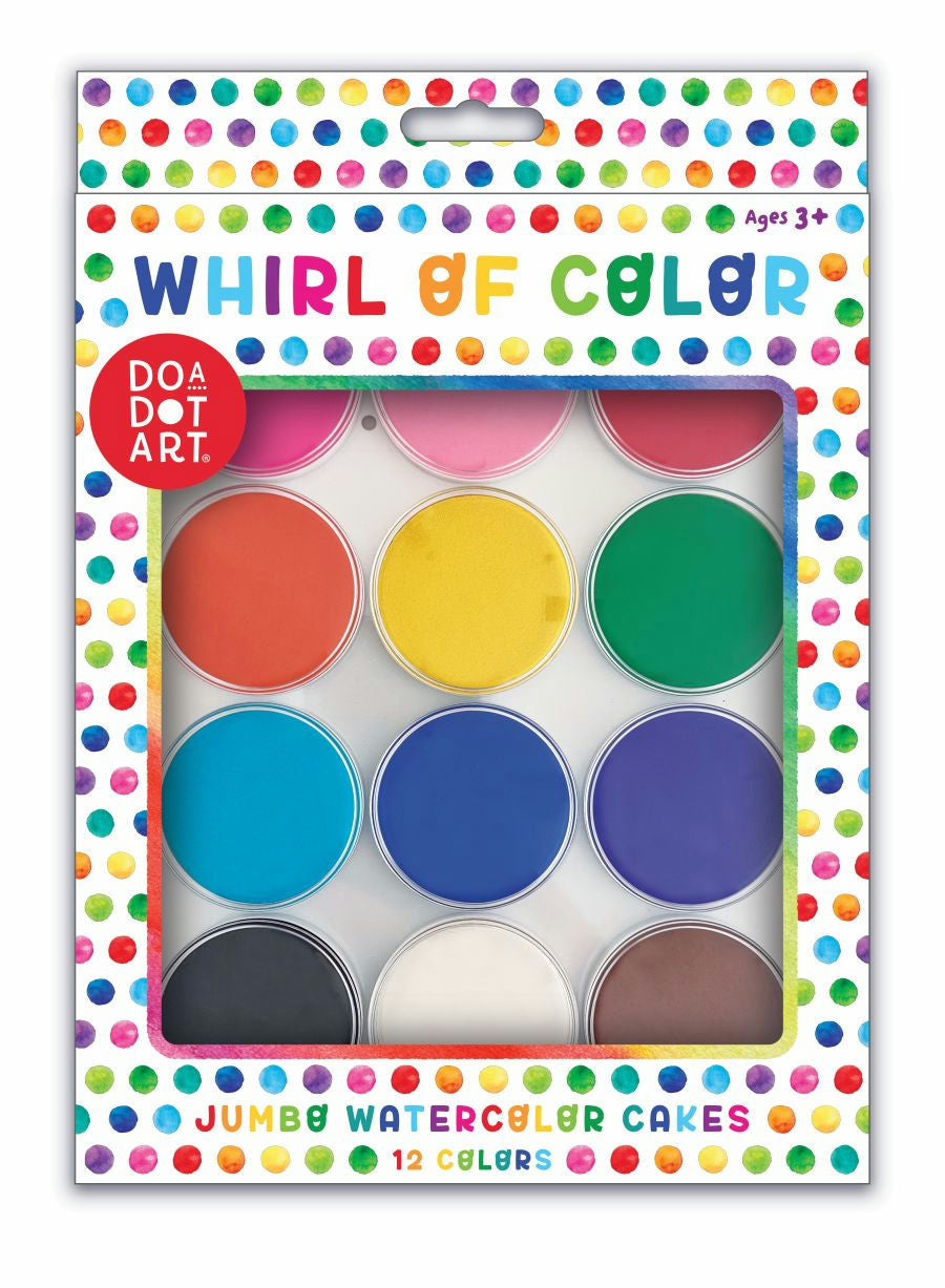 DOA Dot Art Jumbo Watercolor Cakes packaging with colorful polka dots