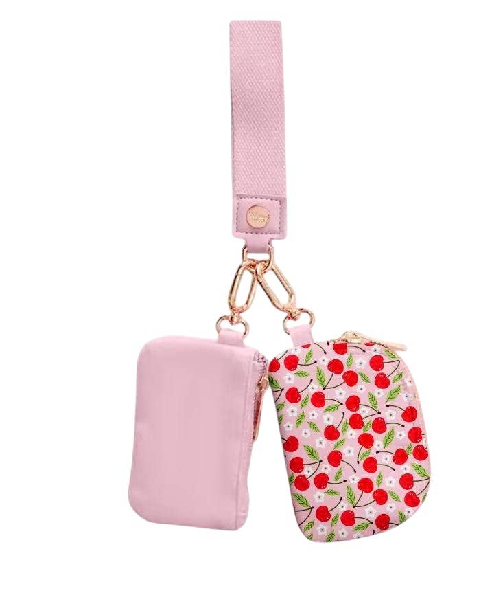 WRISTLET DUAL WALLET KEYCHAIN CHERRIES KARMA