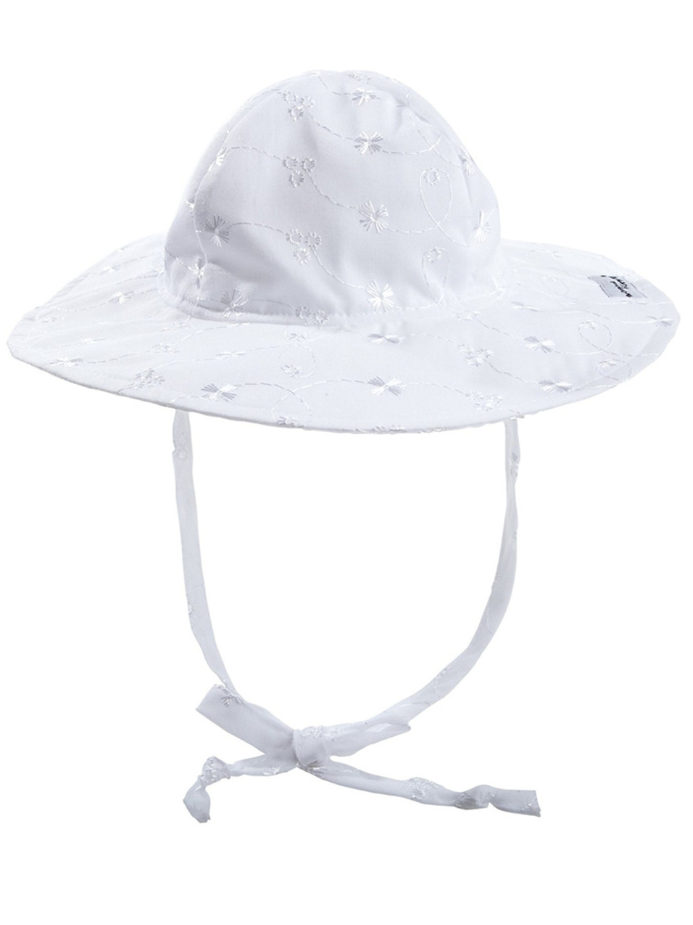 WHITE EYELET FLOPPY HAT