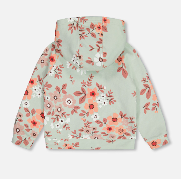 HOODIE FLORAL MINT
